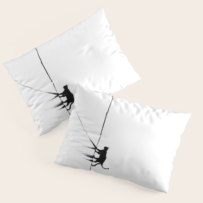 Minimal Cat on a Line Pillow Sham Gallery Image 3