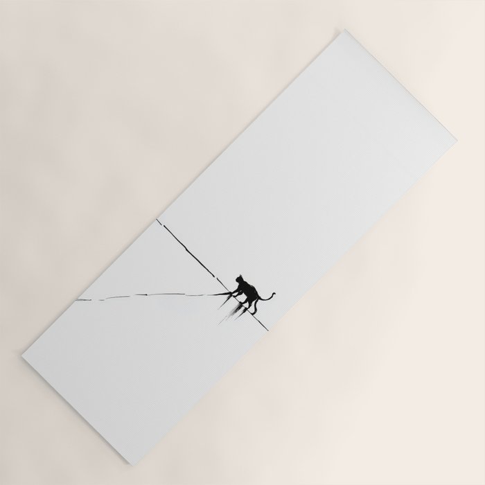 Minimal Cat on a Line Yoga Mat Gallery Image 1