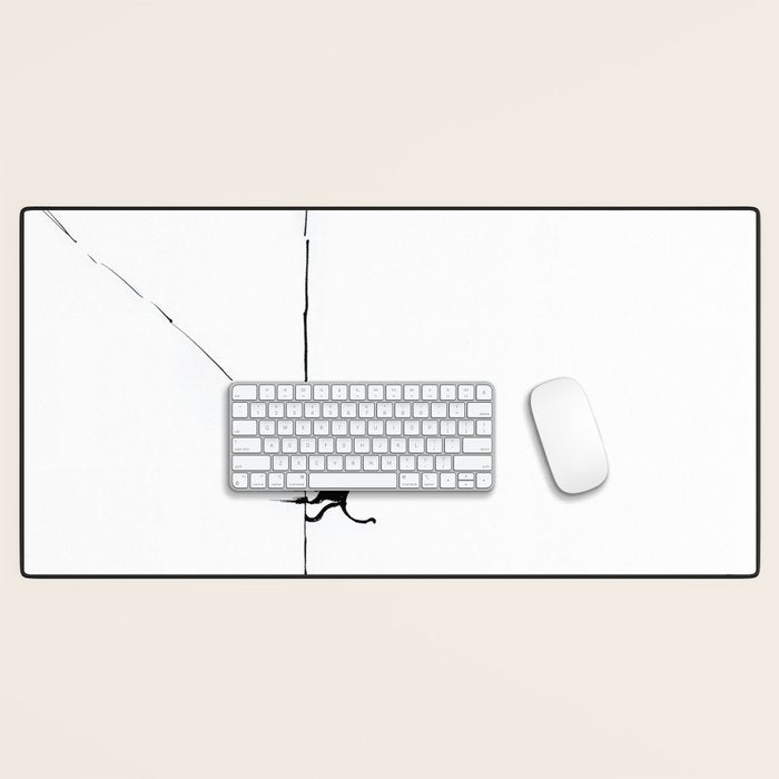 Minimal Cat on a Line Desk Mat Gallery Image 1