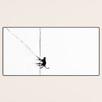 Minimal Cat on a Line Desk Mat Gallery Image 3
