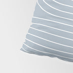 Minimal Line Curvature LXXVII Natural Blue Mid Century Modern Arch Abstract Pillow Sham Gallery Image 4