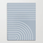 Minimal Line Curvature LXXVII Natural Blue Mid Century Modern Arch Abstract Notebook Gallery Image 4
