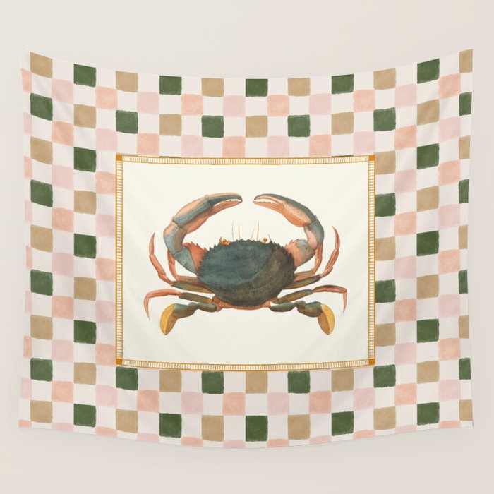 Checkered Crab Wall Tapestry Gallery Image 1