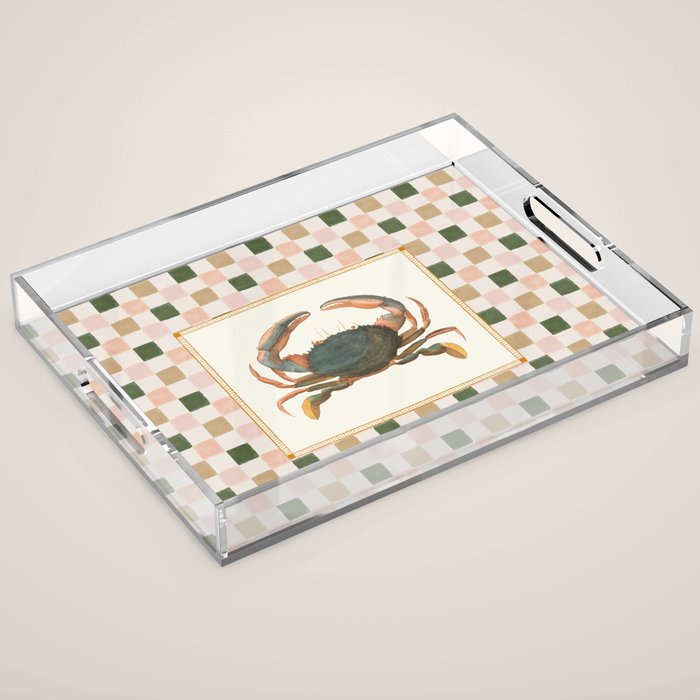 Checkered Crab Acrylic Tray Gallery Image 1