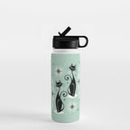 Mid Century Meow Retro Atomic Cats Mint Water Bottle Gallery Image 1