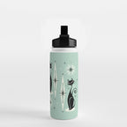 Mid Century Meow Retro Atomic Cats Mint Water Bottle Gallery Image 2