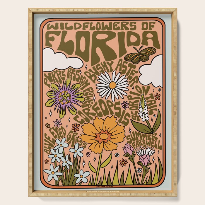 Florida Wildflowers Serving Tray Gallery Image 1