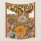 Florida Wildflowers Wall Tapestry Gallery Image 4