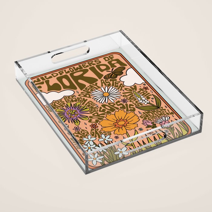 Florida Wildflowers Acrylic Tray Gallery Image 1