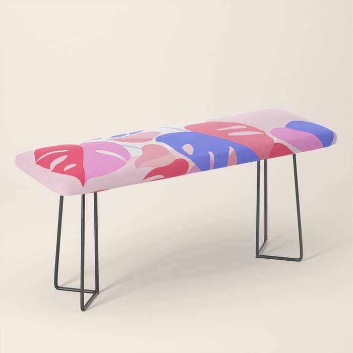 Pretty Monstera Plant in blue and pink Bench Gallery Image 1