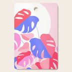 Pretty Monstera Plant in blue and pink Cutting Board Gallery Image 1