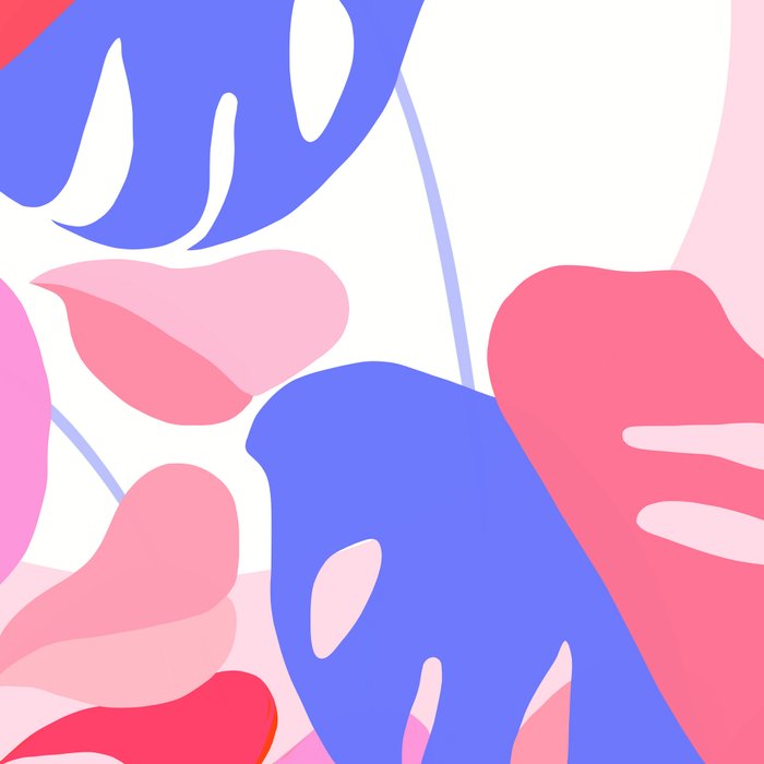 Pretty Monstera Plant in blue and pink Coffee Mug Gallery Image 2