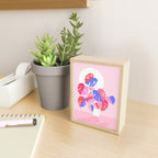 Pretty Monstera Plant in blue and pink Mini Art Print Gallery Image 2