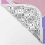 Pretty Monstera Plant in blue and pink Bath Mat Gallery Image 2