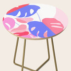 Pretty Monstera Plant in blue and pink Side Table Gallery Image 2