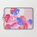 Pretty Monstera Plant in blue and pink Laptop Sleeve Gallery Image 1