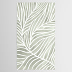 Sage green leaf line art Tablecloth Gallery Image 2