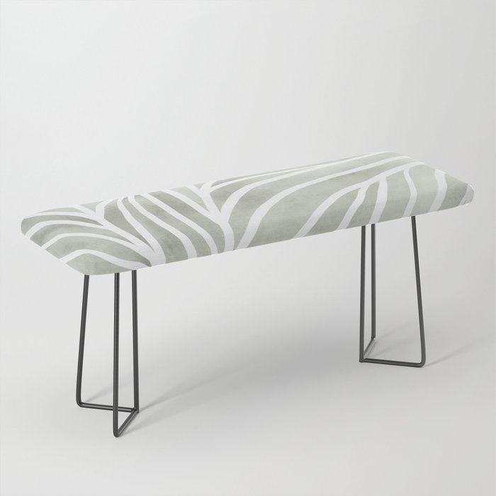 Sage green leaf line art Bench Gallery Image 1