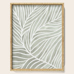 Sage green leaf line art Serving Tray Gallery Image 1