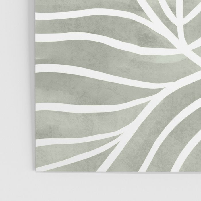 Sage green leaf line art Poster Gallery Image 3