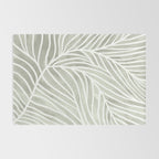 Sage green leaf line art Rug Gallery Image 2
