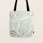 Sage green leaf line art Tote Bag Gallery Image 1