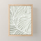 Sage green leaf line art Mini Art Print Gallery Image 1