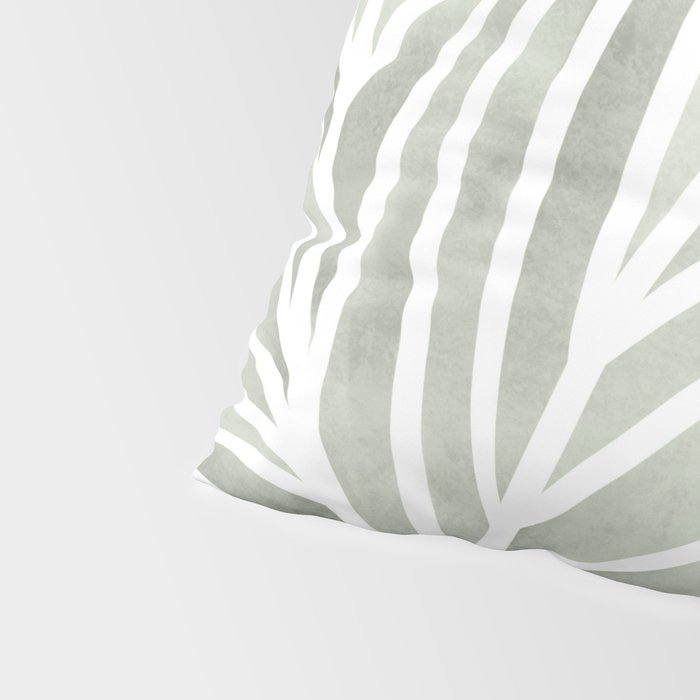 Sage green leaf line art Pillow Sham Gallery Image 4
