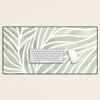 Sage green leaf line art Desk Mat Gallery Image 1
