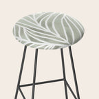 Sage green leaf line art Stool Gallery Image 2