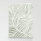 Sage green leaf line art Stationery Card Gallery Image 2