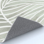 Sage green leaf line art Rug Gallery Image 4