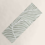 Sage green leaf line art Yoga Mat Gallery Image 1