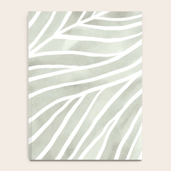 Sage green leaf line art Notebook Gallery Image 4