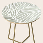 Sage green leaf line art Side Table Gallery Image 2