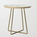 Sage green leaf line art Side Table Gallery Image 1