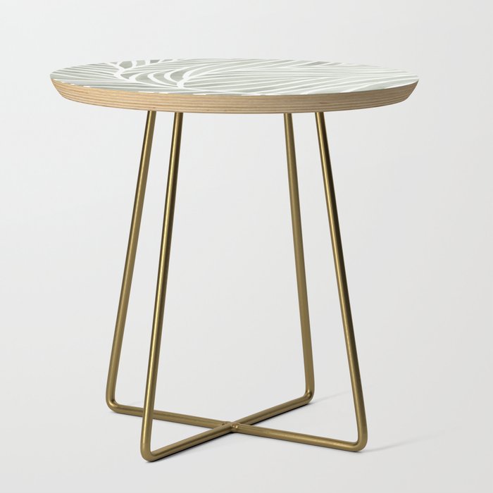 Sage green leaf line art Side Table Gallery Image 1