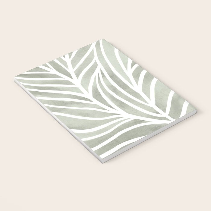 Sage green leaf line art Notebook Gallery Image 3