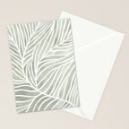 Sage green leaf line art Stationery Card Gallery Image 2