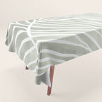 Sage green leaf line art Tablecloth Gallery Image 1