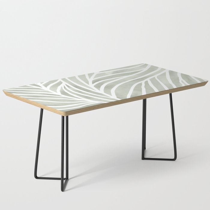 Sage green leaf line art Coffee Table Gallery Image 1