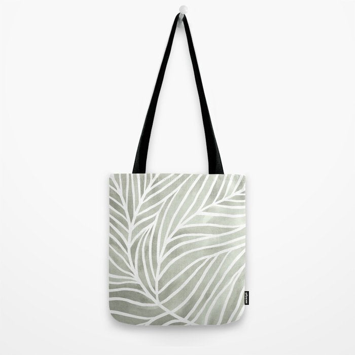 Sage green leaf line art Tote Bag Gallery Image 2