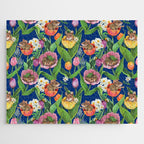 Spring Tulips with Cute Mouse - blue Jigsaw Puzzle Gallery Image 1