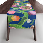 Spring Tulips with Cute Mouse - blue Table Runner Gallery Image 1