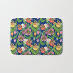 Spring Tulips with Cute Mouse - blue Bath Mat Gallery Image 1