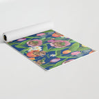 Spring Tulips with Cute Mouse - blue Yoga Mat Gallery Image 2