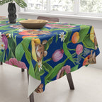 Spring Tulips with Cute Mouse - blue Tablecloth Gallery Image 3