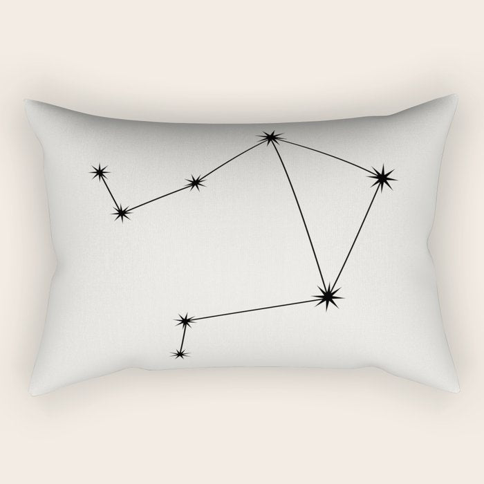 Libra Zodiac Star Constellation Line Art White Rectangular Pillow Gallery Image 2