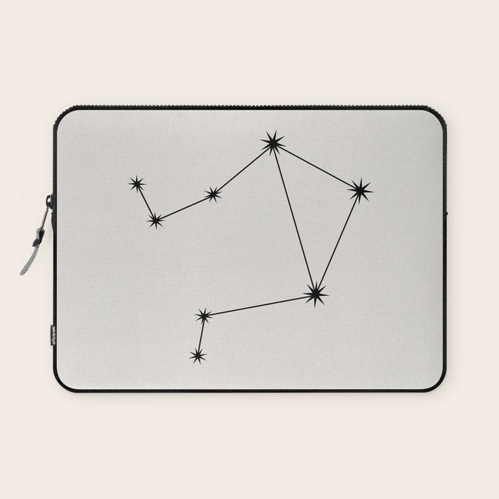 Libra Zodiac Star Constellation Line Art White Laptop Sleeve Gallery Image 1