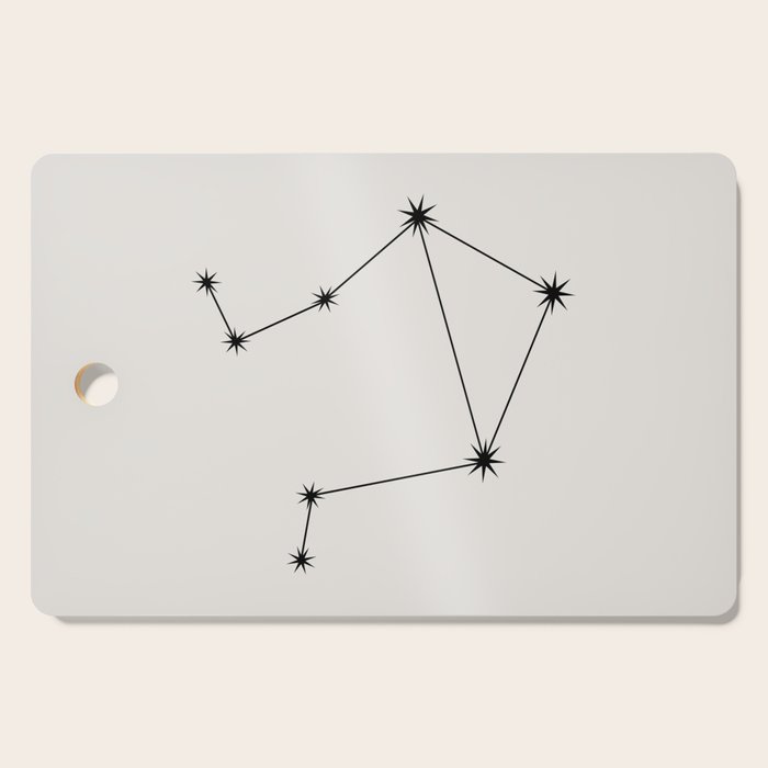Libra Zodiac Star Constellation Line Art White Cutting Board Gallery Image 1